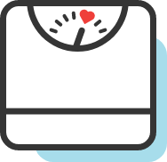 scale icon with heart