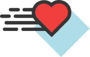 sports therapy movement icon with moving heart